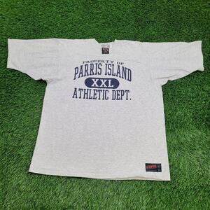 Vintage 90s Parris Land Athletic Shirt XL 25x29 Gray USA